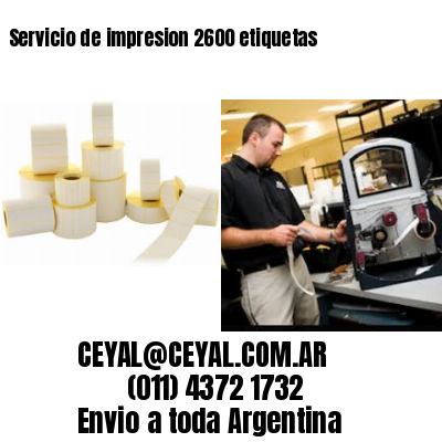 Servicio de impresion 2600 etiquetas