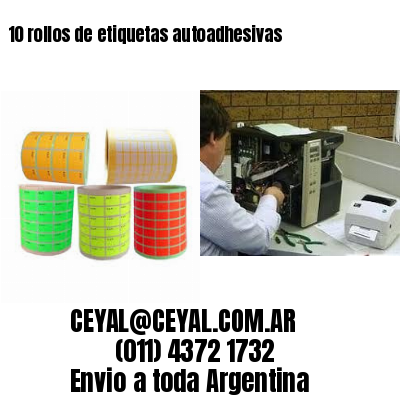 10 rollos de etiquetas autoadhesivas