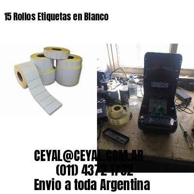 15 Rollos Etiquetas en Blanco