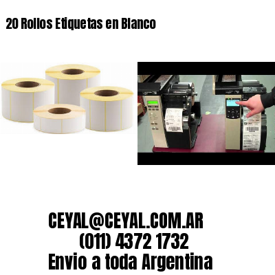 20 Rollos Etiquetas en Blanco