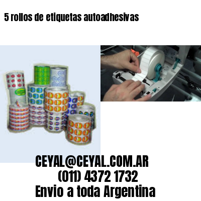 5 rollos de etiquetas autoadhesivas