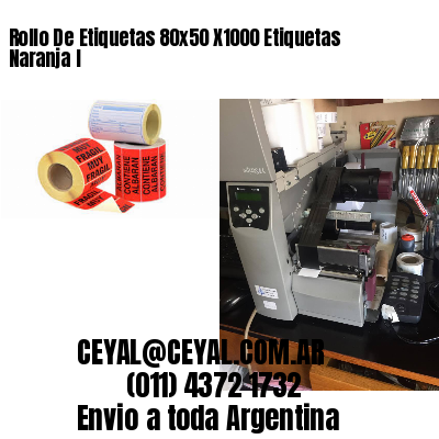 Rollo De Etiquetas 80×50 X1000 Etiquetas Naranja I