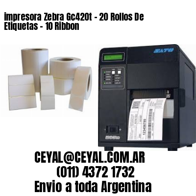impresora Zebra Gc420t – 20 Rollos De Etiquetas – 10 Ribbon