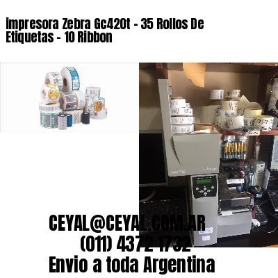 impresora Zebra Gc420t – 35 Rollos De Etiquetas – 10 Ribbon