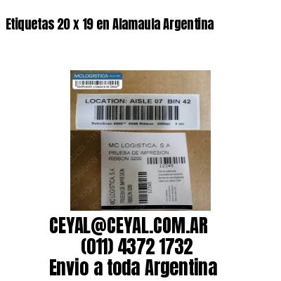 Etiquetas 20 x 19 en Alamaula Argentina
