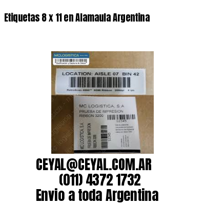 Etiquetas 8 x 11 en Alamaula Argentina