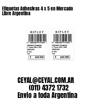 Etiquetas Adhesivas 4 x 5 en Mercado Libre Argentina