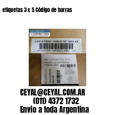 etiquetas 3 x 5 Código de barras