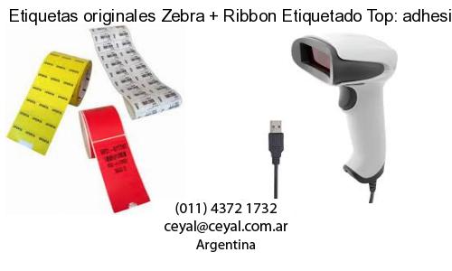 Etiquetas originales Zebra   Ribbon Etiquetado Top: adhesivo   ribbo