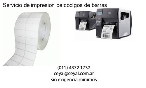Servicio de impresion de codigos de barras