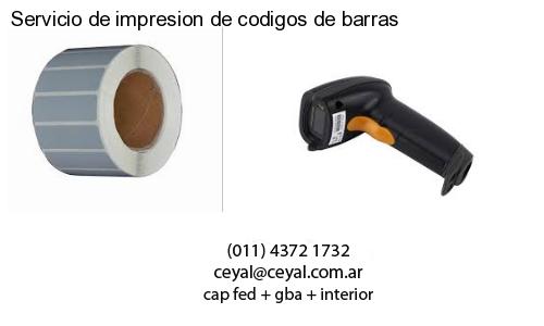 Servicio de impresion de codigos de barras