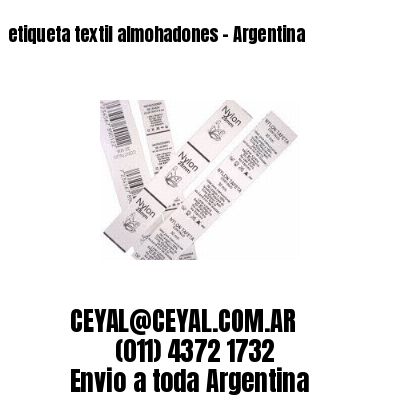 etiqueta textil almohadones – Argentina