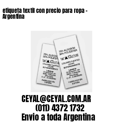 etiqueta textil con precio para ropa – Argentina