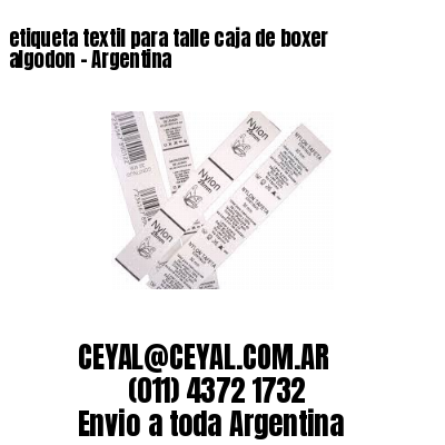 etiqueta textil para talle caja de boxer algodon – Argentina