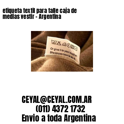etiqueta textil para talle caja de medias vestir – Argentina