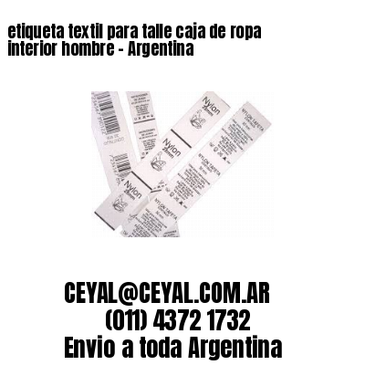 etiqueta textil para talle caja de ropa interior hombre – Argentina
