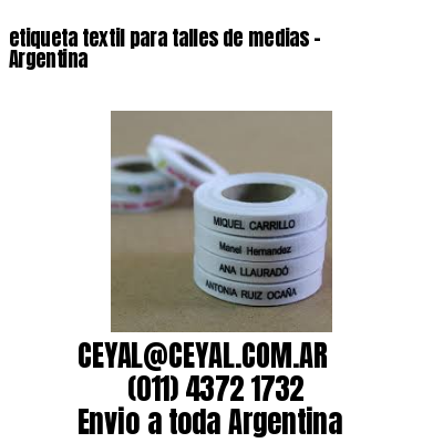 etiqueta textil para talles de medias – Argentina