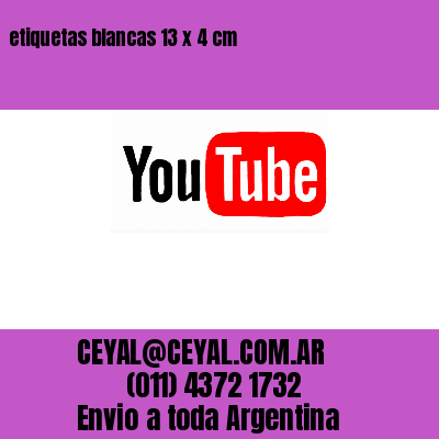 etiquetas blancas 13 x 4 cm