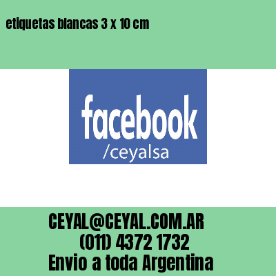 etiquetas blancas 3 x 10 cm