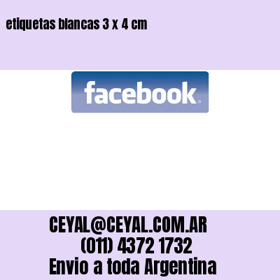 etiquetas blancas 3 x 4 cm