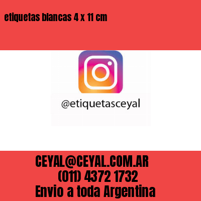 etiquetas blancas 4 x 11 cm