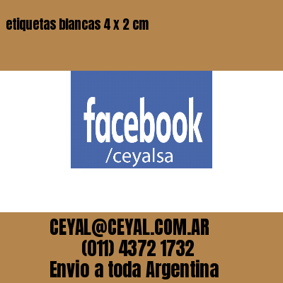 etiquetas blancas 4 x 2 cm