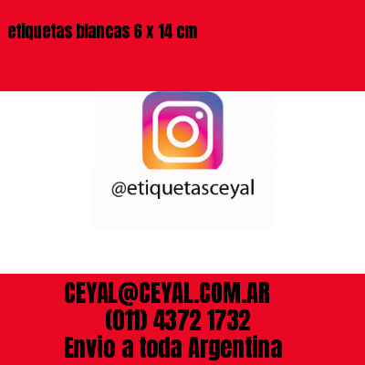 etiquetas blancas 6 x 14 cm