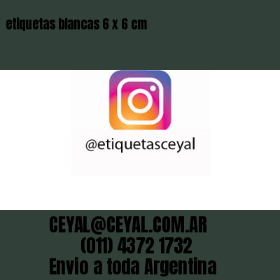 etiquetas blancas 6 x 6 cm