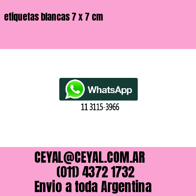 etiquetas blancas 7 x 7 cm