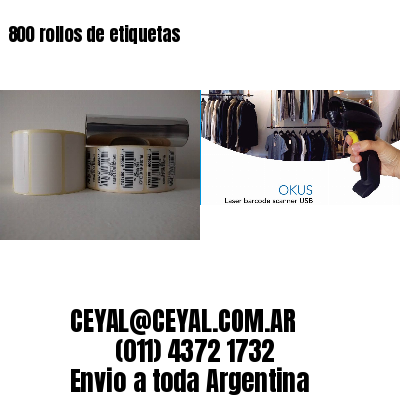 800 rollos de etiquetas