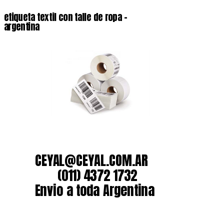 etiqueta textil con talle de ropa – argentina