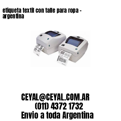 etiqueta textil con talle para ropa – argentina