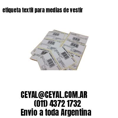 etiqueta textil para medias de vestir