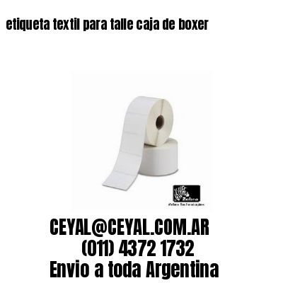 etiqueta textil para talle caja de boxer