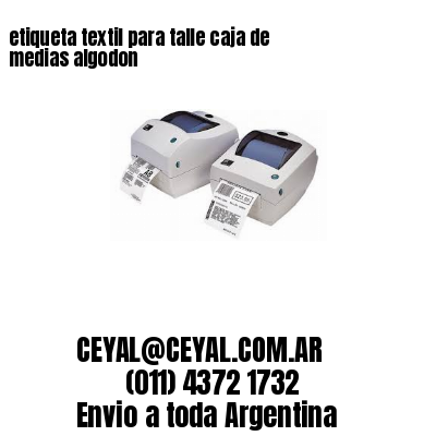 etiqueta textil para talle caja de medias algodon