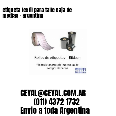 etiqueta textil para talle caja de medias – argentina