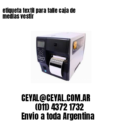 etiqueta textil para talle caja de medias vestir