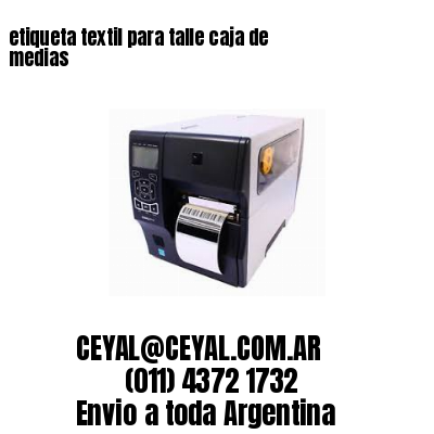 etiqueta textil para talle caja de medias