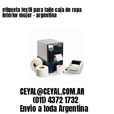 etiqueta textil para talle caja de ropa interior mujer – argentina
