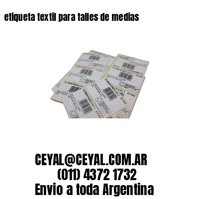 etiqueta textil para talles de medias