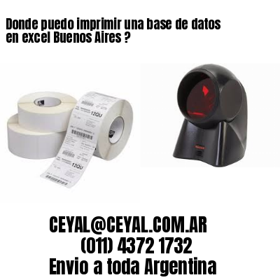Donde puedo imprimir una base de datos en excel Buenos Aires ?