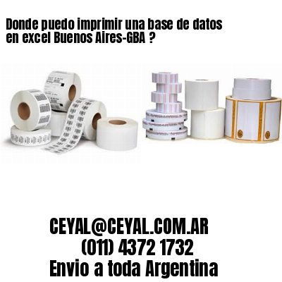 Donde puedo imprimir una base de datos en excel Buenos Aires-GBA ?
