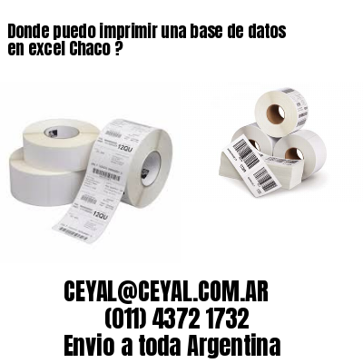 Donde puedo imprimir una base de datos en excel Chaco ?