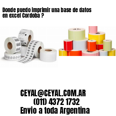 Donde puedo imprimir una base de datos en excel Cordoba ?