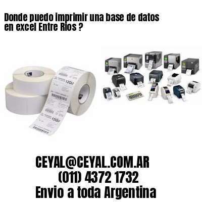 Donde puedo imprimir una base de datos en excel Entre Rios ?