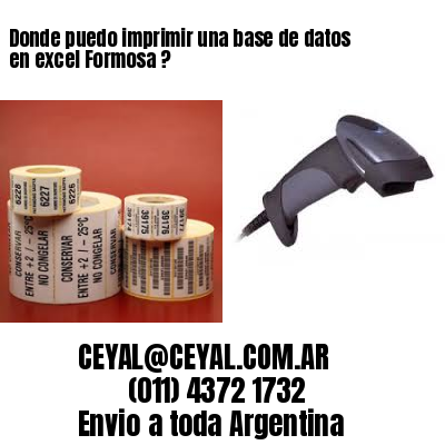 Donde puedo imprimir una base de datos en excel Formosa ?