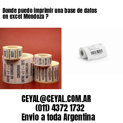 Donde puedo imprimir una base de datos en excel Mendoza ?