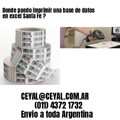 Donde puedo imprimir una base de datos en excel Santa Fe ?