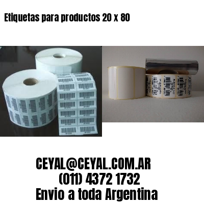 Etiquetas para productos 20 x 80