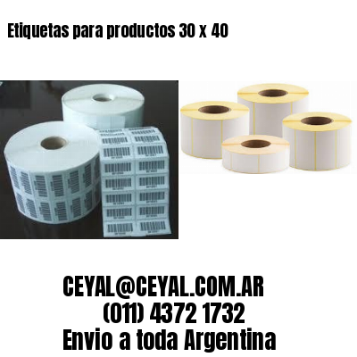 Etiquetas para productos 30 x 40